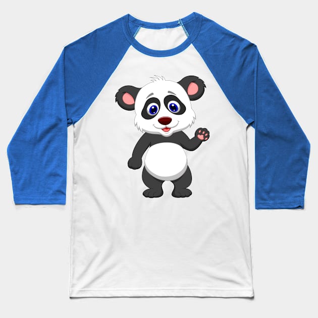 Baby panda waving hand Baseball T-Shirt by amramna